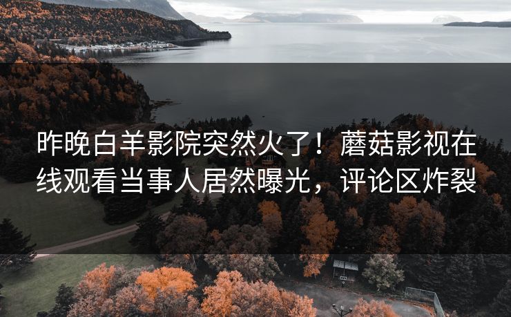 昨晚白羊影院突然火了！蘑菇影视在线观看当事人居然曝光，评论区炸裂