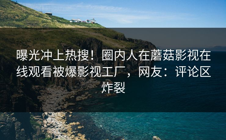 曝光冲上热搜！圈内人在蘑菇影视在线观看被爆影视工厂，网友：评论区炸裂